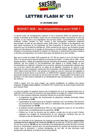 Lettre flash n° 121