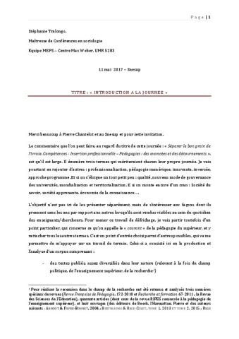 Introduction à la journée Séminaire: Trier le bon grain de l'ivraie