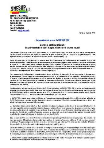 Contrôle continu intégral : l’expérimentation, sans moyen ni réflexion, tourne court !