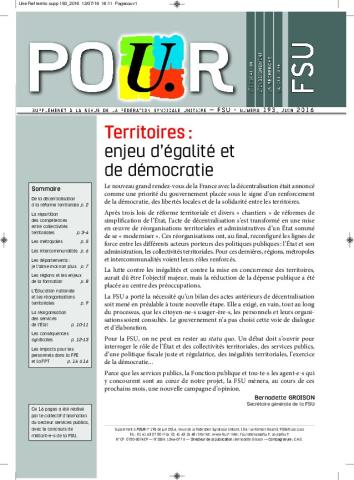 Territoire : enjeu d'égalité et de démocratie