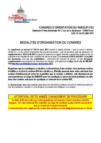 Circulaire congrès 2017 spéciale Retraité.e.s