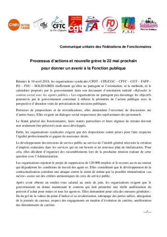 Matériel de mobilisation pour le 22 mai 2018