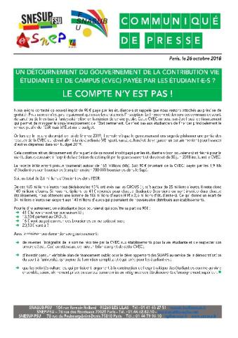 UN DÉTOURNEMENT DU GOUVERNEMENT DE LA CONTRIBUTION VIE ÉTUDIANTE ET DE CAMPUS (CVEC) PAYÉE PAR LES ÉTUDIANT·E·S ?  LE COMPTE N’Y EST PAS !