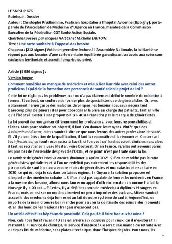 Entretien avec Christophe Prudhomme, praticien hospitalier à l’hôpital Avicenne (Bobigny)