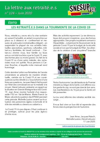 La Lettre aux retraité.e.s n° 124 - Juin 2020