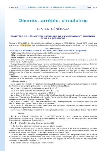 La refonte du contrat doctoral : propositions d'amendements SNESUP-FSU