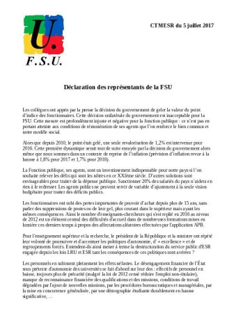 Le 5 juillet, premier CTMESR du nouveau gouvernement en présence du directeur de cabinet de Frédérique Vidal