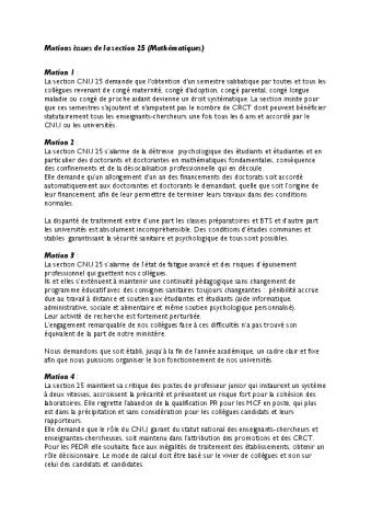Motions adoptées durant la session de février 2021