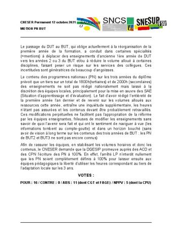 MOTION CNESER 12 octobre 2021 - BUT Programmes nationaux
