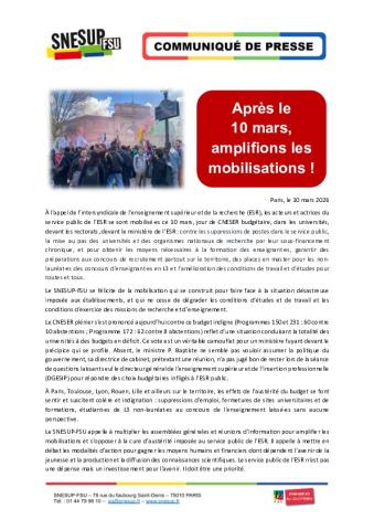 Après le 10 mars, amplifions les modélisations