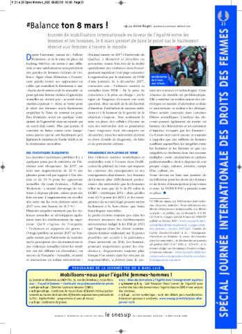 3 pages "Spécial 8 mars"