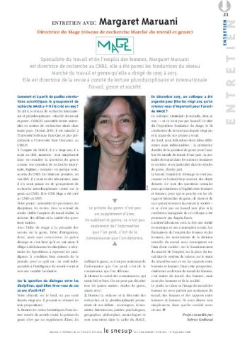 ENTRETIEN AVEC Margaret Maruani - Fabrice Guilbaud - N° 643 MARS 2016