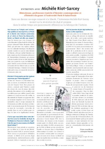 ENTRETIEN AVEC Michèle Riot-Sarcey - Christophe Pébarthe - N° 644 AVRIL 2016