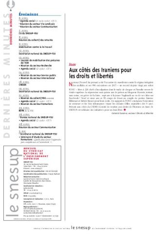 IRAN : Aux côtés des Iraniens pour les droits et libertés - Gérard Lauton - N° 644 AVRIL 2016