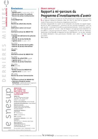 GRAND EMPRUNT : Rapport à mi-parcours du Programme d’investissements d’avenir - Marc Neveu - N° 644 AVRIL 2016