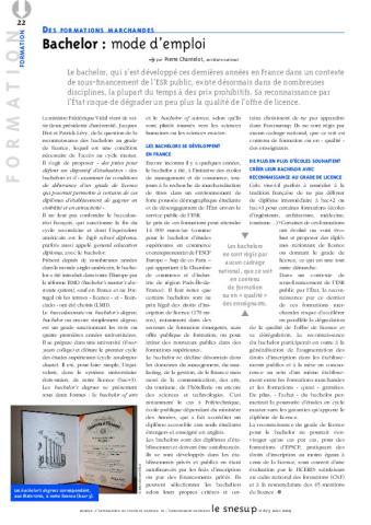 Bachelor : mode d’emploi