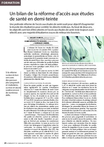 Un bilan de la réforme d’accès aux études  de santé en demi-teinte