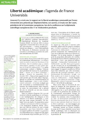 Liberté académique : l’agenda de France Universités