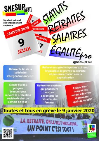 Tract et affiches de mobilisation pour le 9 janvier