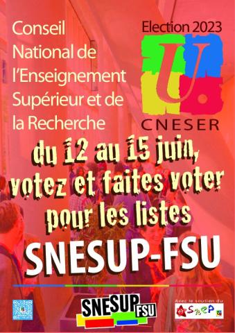 affiche et bandeau pour les élections CNESER 2023