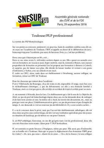 Témoignages (AG nationale de la FDE et des ESPE du 29 septembre 2018)