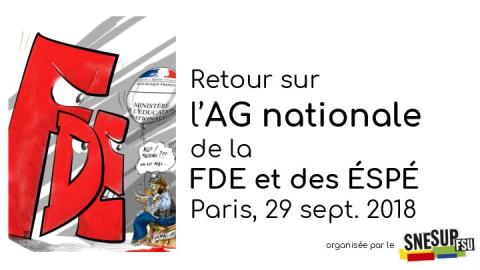 Retour sur l'AG nationale des ÉSPÉ et de la FDE du 29 septembre 2018