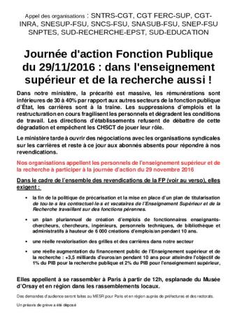29/11/2016:  l'enseignement supérieur et la recherche aussi !