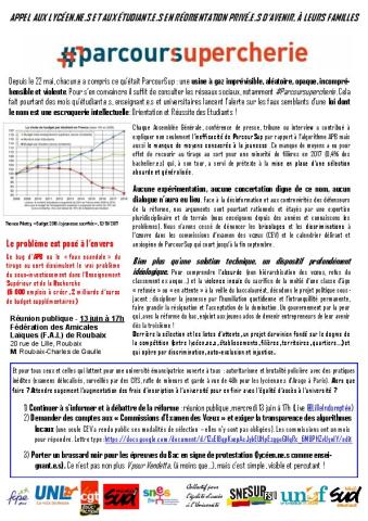 Appel et tracts de Lille : #parcoursupercherie