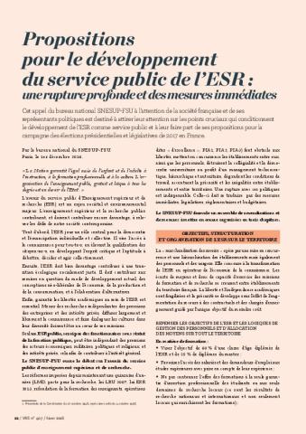 Propositions pour le développement du service public de l’ESR : une rupture profonde et des mesures immédiates - Appel du BN du 1er décembre