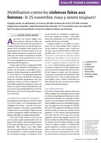 Mobilisation contre les violences faites aux femmes : le 25 novembre, nous y serons toujours !