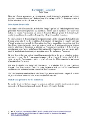 Parcoursup data ESR