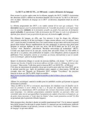 Contribution Université de Pau (novembre 2019)