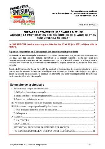 Circulaire congrès 