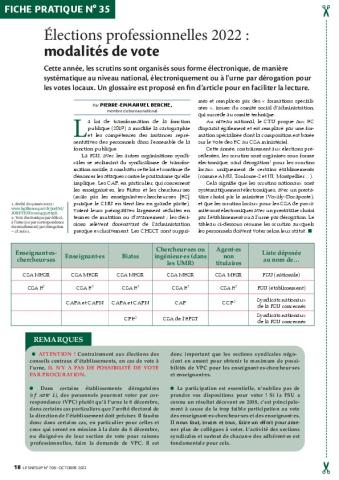 Modalités de vote pour les élections professionnelles 2022