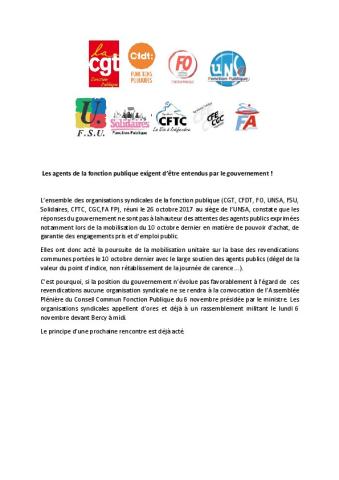 Les agents de la Fonction publique exigent d’être entendus par le gouvernement !