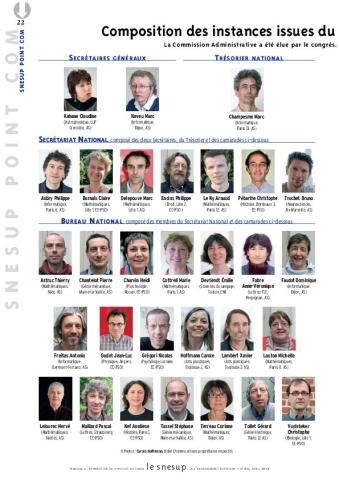 composition des instances issues du congrès d'orientation 2013