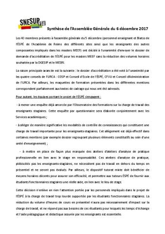 URCA: Synthèse de l’Assemblée Générale de l'université de Reims-Champagne-Ardenne