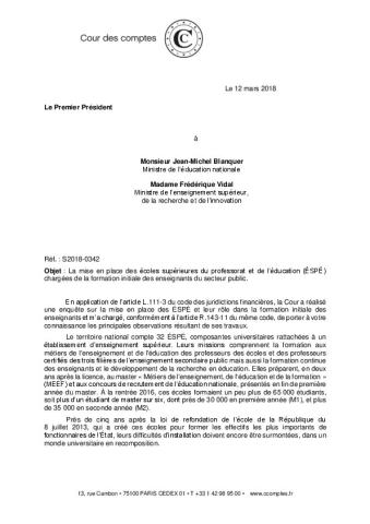 Rapport de la Cour des comptes 2018 sur la FDE