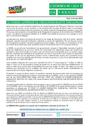 Le Conseil supérieur de l’Éducation rejette Parcoursup