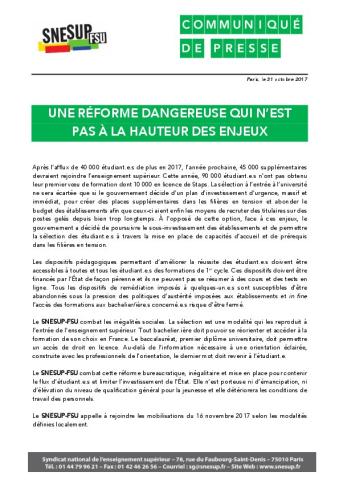 UNE RÉFORME DANGEREUSE QUI N’EST PAS À LA HAUTEUR DES ENJEUX