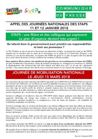 STAPS : une filière et des collègues qui explosent. Le plan d’urgence devient très urgent !