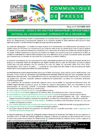 ORDONNANCE : JUSQU’À DIX ANS POUR DÉMANTELER L’ESPACE PUBLIC NATIONAL DE L’ENSEIGNEMENT SUPÉRIEUR ET DE LA RECHERCHE