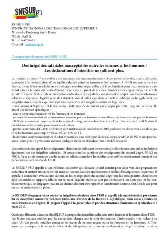 Des inégalités salariales inacceptables entre les femmes et les hommes ! Les déclarations d’intention ne suffisent plus.