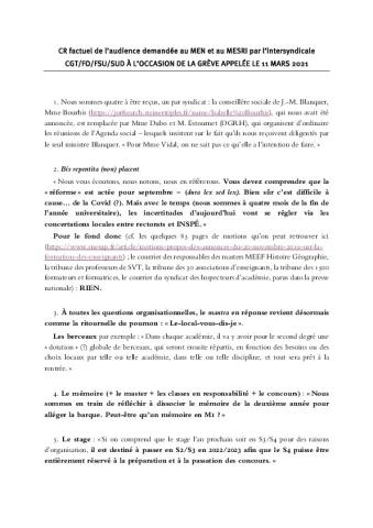 Journée d'action du 11 mars 2021 |  Récapitulatif des actions, documents et outils 