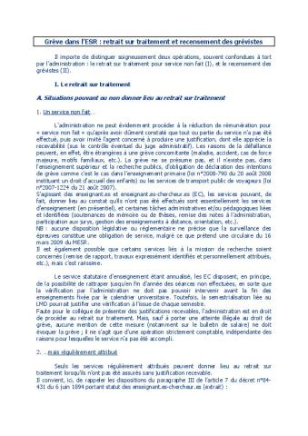 Exercice du droit de grève