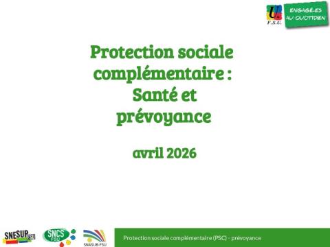 Protection sociale complémentaire (PSC) - prévoyance et santé