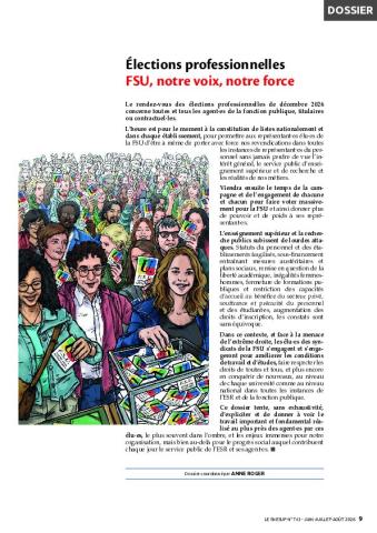 Élections professionnelles – FSU, notre voix, notre force