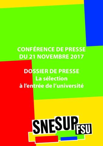 CONFERENCE DE PRESSE DU 21 NOVEMBRE 2017 - DOSSIER DE PRESSE et VIDÉOS