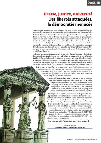Presse, justice, université Des libertés attaquées, la démocratie menacée