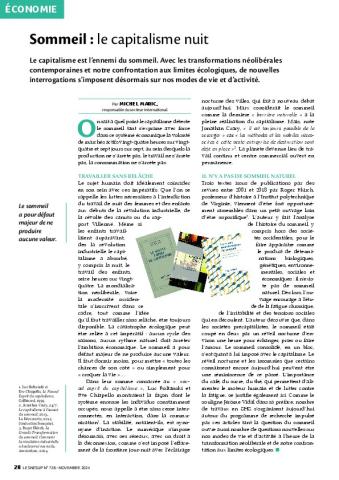Sommeil : le capitalisme nuit